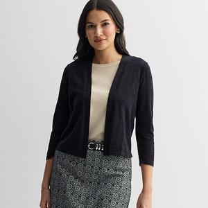 Кардиган с открытой передней частью и рукавом три четверти Croft & Barrow, Mineral Black