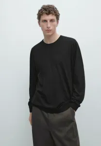 Свитер с длинными рукавами и круглым вырезом Massimo Dutti, Black