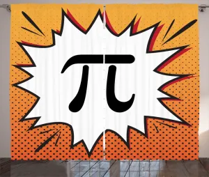 Штора ABAKUHAUS Pi в деревенском стиле, рисунок в виде греческих букв, полутоновый узор в горошек, универсальная ленточная штора для гостиной с петлями и крючками, 280 x 225 см, цвет: бледно-оранжевый, жженый, коксовый, серый, белый Abakuhaus