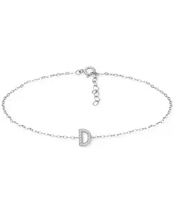 Браслет на лодыжку с инициалами из стерлингового серебра, украшенный кубическим цирконием, созданный для Macy's. Giani Bernini, d