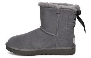 Сапоги зимние женские UGG с бантом, серый