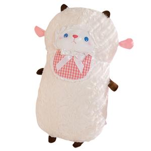 Мягкая игрушка молочный ягненок биб с замачиванием 45см/65см/90см высота MLING, белый