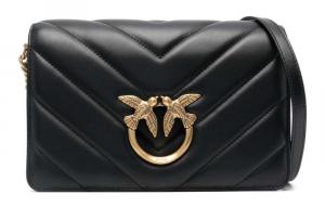 PINKO Кожаная сумка через плечо из овчины черная