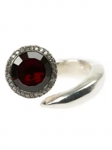 Кольцо с гранатом и бриллиантом Rosa Maria, серебяный