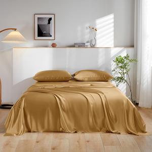 THXSILK Комплект постельного белья THXSILK из 100% шелка тутового дерева Metallic Gold