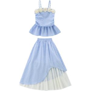 Детский комплект из двух предметов: юбка средней длины PROTECTCAMEL, синий