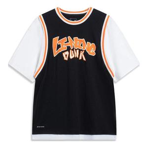 Футболка из двух частей с рисунком в виде кольца Li-Ning, черный