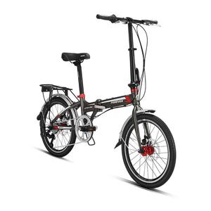 Складной велосипед унисекс FOREVER 20-дюймовый из алюминиевого сплава 7-скоростной, черный
