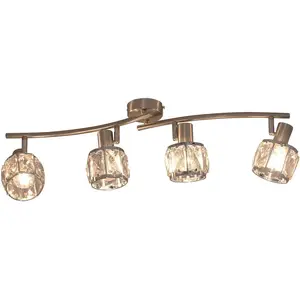 Потолочный светильник LED näve Josefa E14, 1 шт., теплый белый цвет, абажуры из граненого стекла, включая светодиодную лампу теплого белого света Näve, Stahl-blank