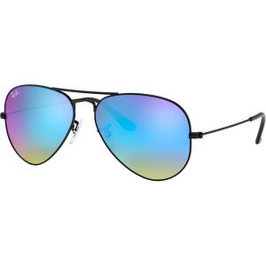 Солнцезащитные очки Ray-Ban Aviator Large Metal Ray-Ban, Black/Brown Gradient Mirror Blue