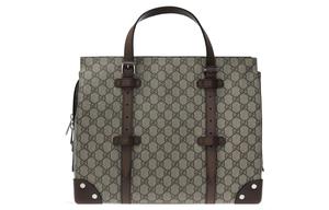 GUCCI Кожаная холщовая сумка-шоппер