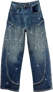 Женские джинсы с хлопком и стрейчем, осенние, высокая талия, свободный крой, европейский стиль