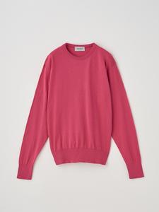 Хлопковый трикотажный пуловер с круглым вырезом и длинными рукавами | EMMA | 30G, стандартный крой