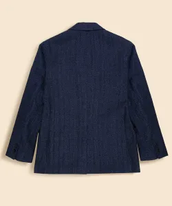 Куртка-сарафан из шерсти, хлопка и льна в елочку, с тремя пуговицами, традиционный стиль, произведено в США.