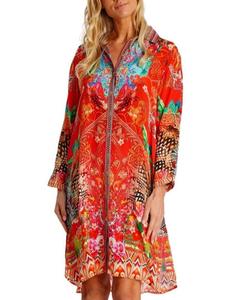 Летнее платье миди для женщин с воротником, короткими рукавами и боковыми разрезами La Moda Clothing, No Color