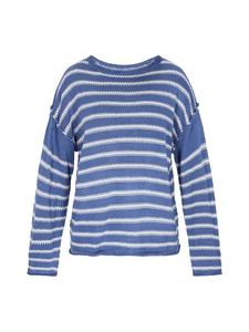 Женский свитер синего и белого цвета faina
