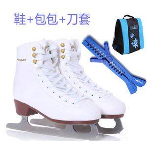 HEAD Утепленные коньки с плюшевым принтом F200 White + Blue Bag + Blue Blade Cover, размер 32