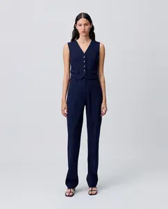 Женские брюки строгого кроя с узкими штанинами Claudie Pierlot, темно-синий