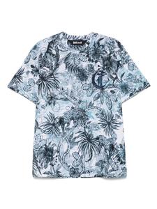 Футболка с монограммным принтом «джунгли» Just Cavalli, синий