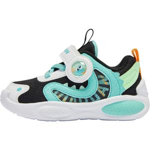 Нескользящие износостойкие низкие туфли для малышей QIAODAN, черный/зеленый