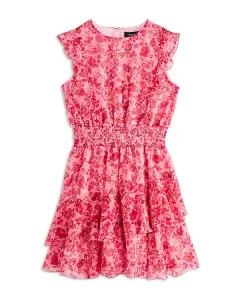 Мини-Платье с принтом для девочек, для малышек и для детей постарше - эксклюзив. Aqua, розовый