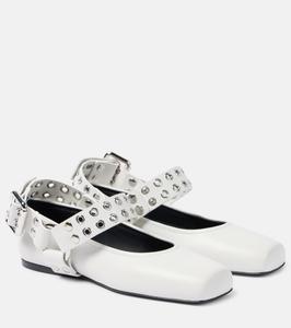 Декорированные кожаные балетки Alaïa, Blanc Casse