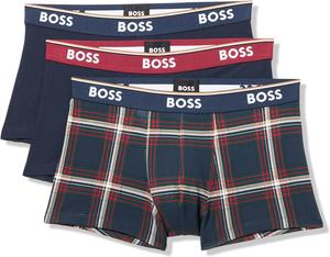 BOSS мужские трусы 3 шт, мультидизайн, логотип Bold Hugo Boss, Plaid Special