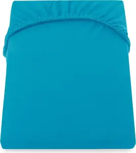 Простыня на резинке из 100% хлопка для спальни 120-140x200, цвет морской синий DecoKing