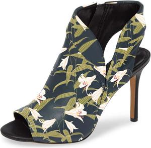 YDN Women Chic Peep Toe Stiletto High Heel Short Booties Cutout Slingback Side Zippers Walking Shoes, Lily