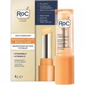 Multi Correxion Revive + Glow Eye Balm Витамин C Пептидная формула Уменьшение темных кругов и отечности Бесконтактное нанесение Гипоаллергенный крем для глаз 4 г RoC