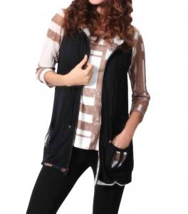 Жилет с капюшоном On The Grid черного/серо-коричневого цвета ANGEL