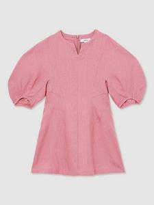 Детское платье Romy Linen с рукавами-фонариками Reiss, Pink