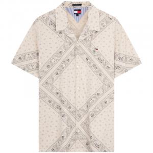 Рубашки мужские Cuban Collar Moderate Others Tommy Hilfiger, хаки print acg