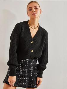 Bianco Lucci Вязаный кардиган в черном цвете