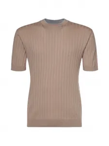 Рифленая футболка Eleventy, бежевый