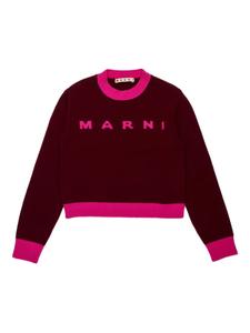 Marni Kids свитер с круглым вырезом, красный