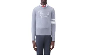 Джемпер с четырёхполосным принтом THOM BROWNE, серый