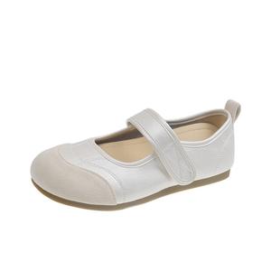 Alxnan Бежевые балетки Mary Jane, цвет Beige