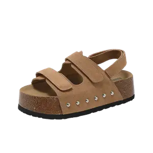 Сандалии с одним ремешком женские QINGZHUHU, Camel