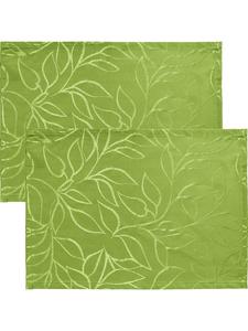 Erwin Müller Комплект из 2 жаккардовых салфеток из смесовой хлопковой ткани для использования на открытом воздухе, цвет «Терраса», яблочно-зеленый