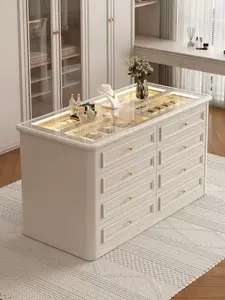 Yu Senyi Комод 100х68 см для гостиной из массива дерева, 2 ящика, темная ночь черный, полностью собран