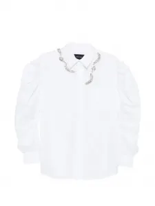 Рубашка с драпированными рукавами Simone Rocha, белый