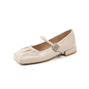 Bamiti Женские туфли Мэри Джейн с массивным каблуком абрикос, цвет Apricot