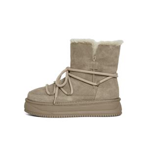 Женские теплые короткие зимние ботинки PT'SON, Camel