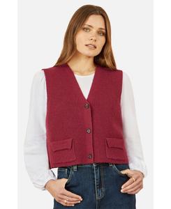 Женский вязаный жилет-пуловер Yumi, Burgundy