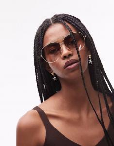 Солнцезащитные очки-авиаторы Le Specs abracadabra из металла в золотисто-коричневом цвете