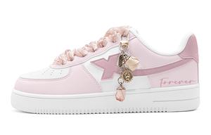 XTEP Кроссовки Air Force One с низким верхом для скейтборда, противоскользящие, износостойкие, женские, розовые