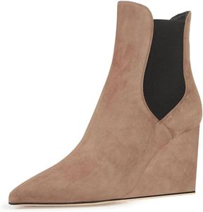 Женские ботильоны Pazzion с закрытым носком и высоким каблуком, эластичный клиновидный каблук, ботинки Челси на носку, ретро-стиль, для работы на улице, размеры 4-16 US, Brown