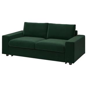 2-местный диван-кровать VIMLE IKEA, цвет with wide armrests/djuparp dark green