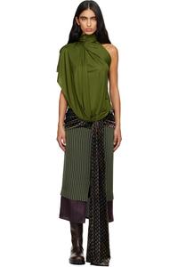 Драпированный топ Dries Van Noten, зеленый